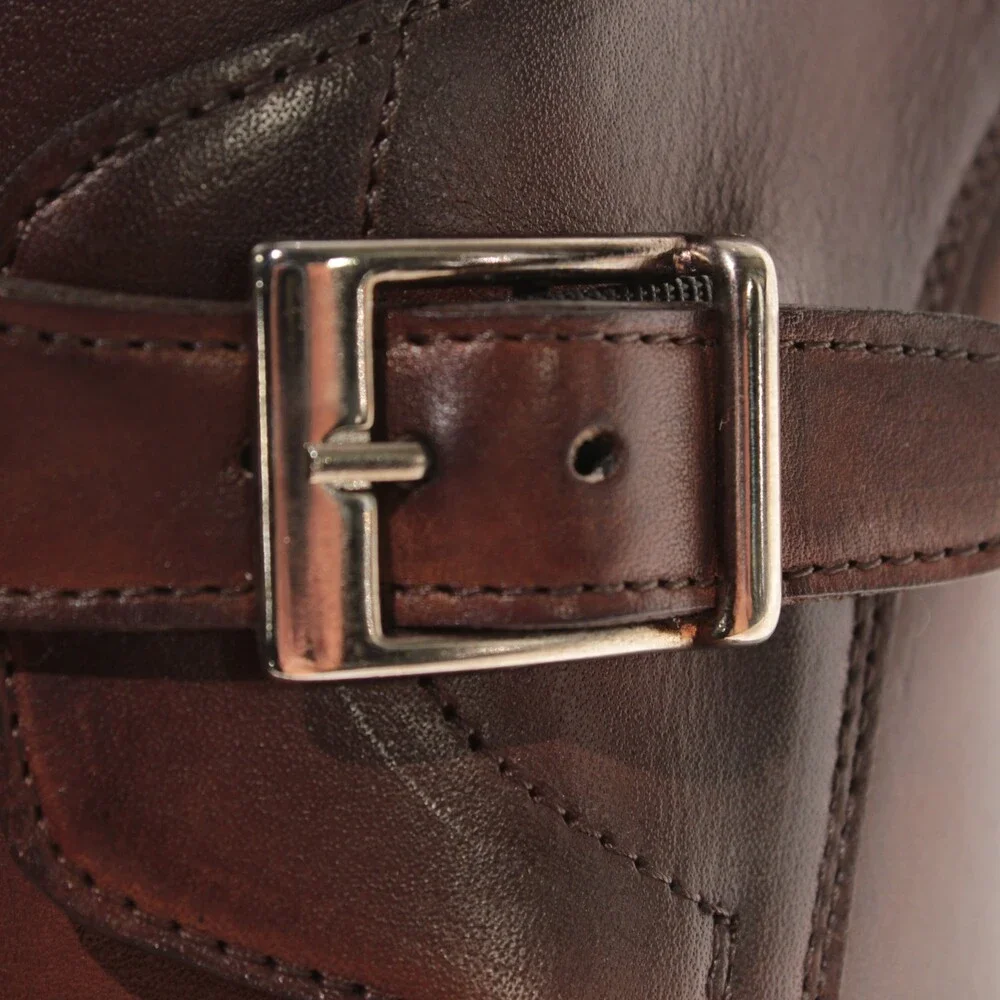 Pastori NWB Single Monk Strap Dress Shoes Size 11.5 US in Brown Leather